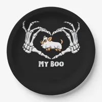 My Boo Chihuahua Costume With Skeleton Heart Hands Paper Plates