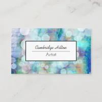 Blue Graffiti Bubbles Marble Abstract Fluid Art    Business Card