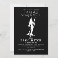 Basic Witch Modern Funny Halloween Birthday Party Invitation