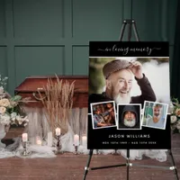 Funeral photo collage black memorial welcome  foam board