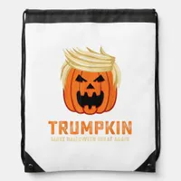 Halloween Trumpkin Funny – Spooky Parody Slogan Drawstring Bag