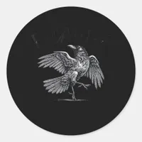 Crow, F-Caw-F Funny Bird Moon Gothic Adult Humor C Classic Round Sticker