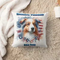 National Purebred Dog Day Celebration Artwork Throw Pillow