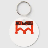 No Kings Protest Graphic Grunge Crown  American Cl Keychain