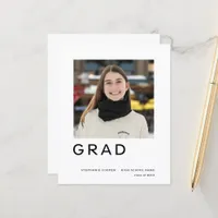 Budget Grad Photo Graduation Simple Announcement