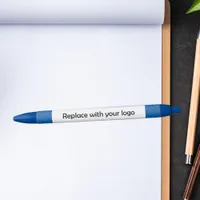 Royal blue corporate business logo pen