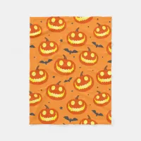 Cute Pumpkin Patterned Fleece Blanket