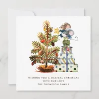 Cute Mice Christmas Tree Holiday Card