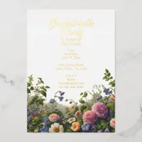 Enchanted Garden Foil Wedding Bachelorette Foil Invitation