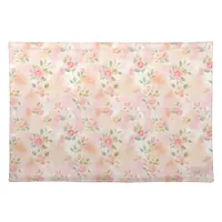 Abstract Watercolor Small Peach Pink Flowers Cloth Placemat