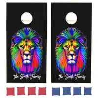 Lion Faces Personalized Cornhole Set
