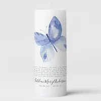 Memorial Prayer Tribute Butterfly Pillar Candle