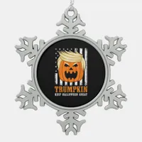 Usa Trumpkin Keep Halloween Great Funny Snowflake Pewter Christmas Ornament