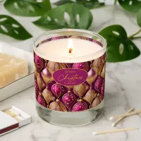 Magenta Gold Christmas Pattern#12 ID1009 Scented Candle