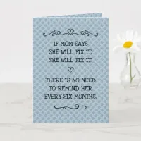 She Will Fix It Funny Mom Joke Card