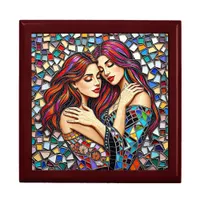 Two Women in Love | Faux Mosaic Tile Style Gift Box