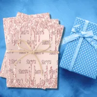 Sweet 16 16th rose gold glitter drips pink sparkle wrapping paper sheets