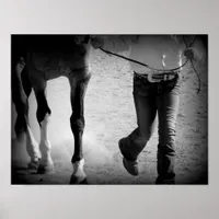 Showmanship Trot in Black and White Poster