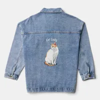 Orange Ginger and White Cat Personalized Denim Jacket