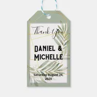 Modern Arched Black Gold Wedding Botanical Theme Gift Tags