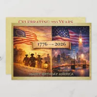 4th of July America 1776 to 2026 USA 250th Party Invitation