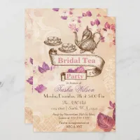 vintage floral tea party Bridal Shower Invites