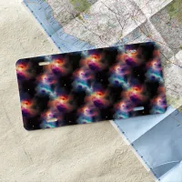 Stellar Symphony Galactic Nebulas Pattern License Plate