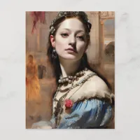 Renaissance Woman Portrait Painting  Postcard