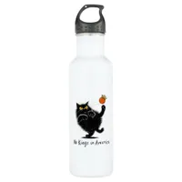 Cat No Kings In America We The People Political Stainless Steel Water Bottle