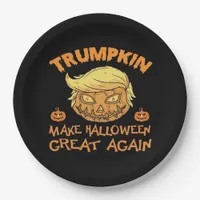 Trumpkin Halloween Pumpkin Paper Plates