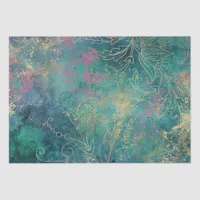 Vintage Gold Floral Grunge Damask Tissue Paper