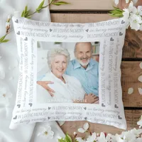 In Loving Memory Keepsake Memorial Photo Throw Pillow