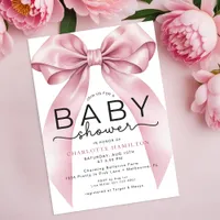 Watercolor Coquette Bow Baby Shower Invitation – S