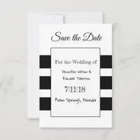 Black and White Simple Modern Save the Date Cards