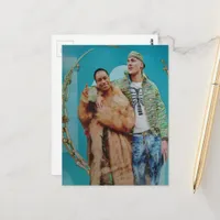 Couple in the gold and blue frame Collage Postcard