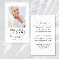 Forever in Our Hearts Photo Funeral Prayer Card