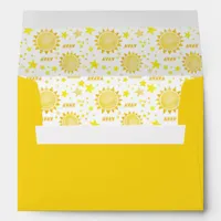 Watercolor Sunshine Boho Envelopes – Yellow Sun 5x