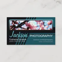 Stripy Teal Photography Photo Business Card