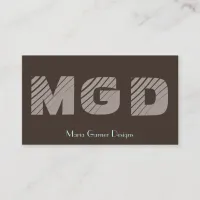 Customizable Brown Monogram Business Cards