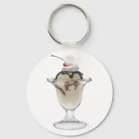 Chocolate Ice Cream Sundae Keychain
