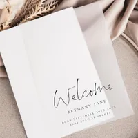 Welcome Baby Modern Script Birth Announcement