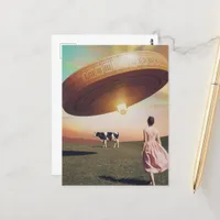 Ufo Cheese in the Dairy Pasture Postcard