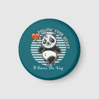 Cute Panda "Follow Your Heart" Personalized Magnet