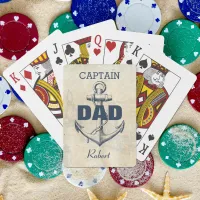 Personalized Nautical Anchor Captain Dad Poker Cards