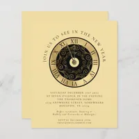 Budget Clock Gold New Years Eve Party invite