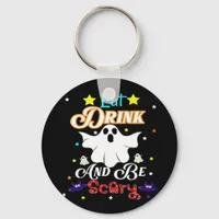 Eat Drink And Be Scary Happy Halloween Day Keychain
