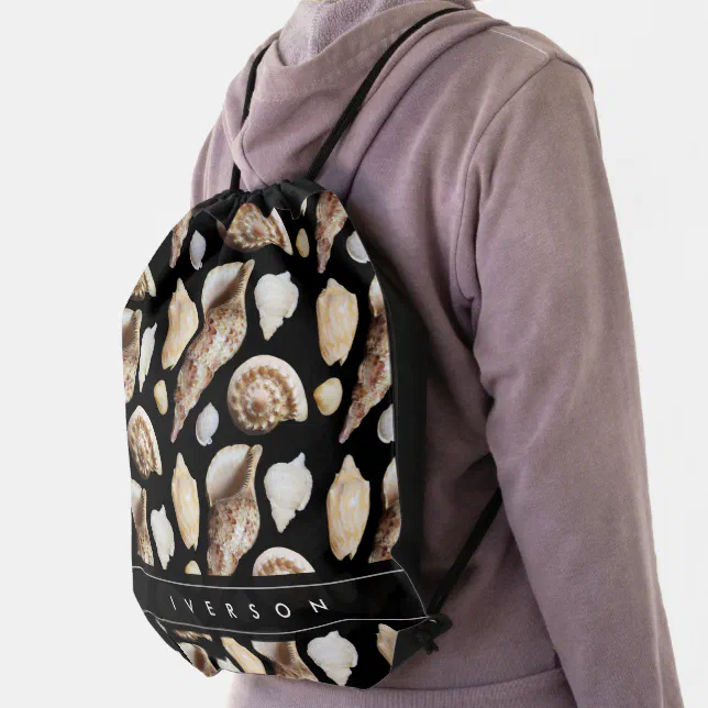 Tropical Vintage Seashells of Southeast Asia Drawstring Bag