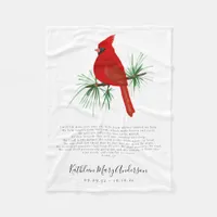 Memorial Tribute Cardinal Fleece Blanket