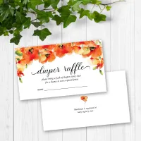 Golden Poppy Baby Shower Diaper Raffle Enclosure Card