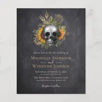 Gothic Skull Floral Halloween Wedding Invitation